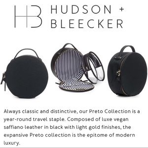 🆕🖤 PRETO Round Travel Cosmetic Makeup Bag Case